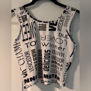 Women's New Mix Graffiti Sleeveless Sleep Crop Tank